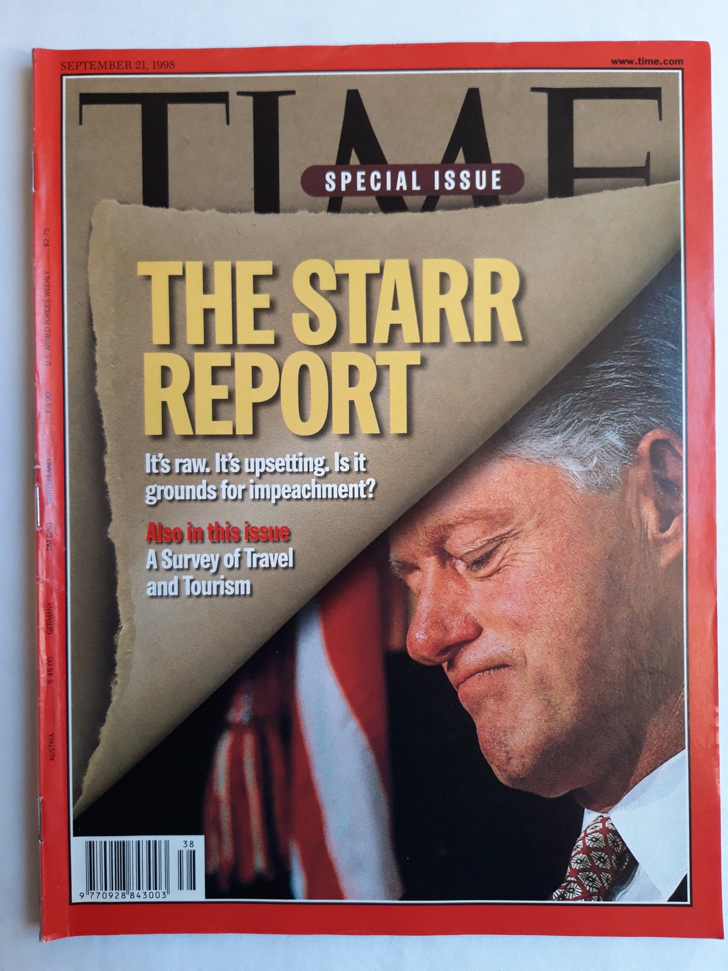 Time magazine Special Issue The starr report Bill Clinton Impeachment? 21.09.1998 21. September 1998