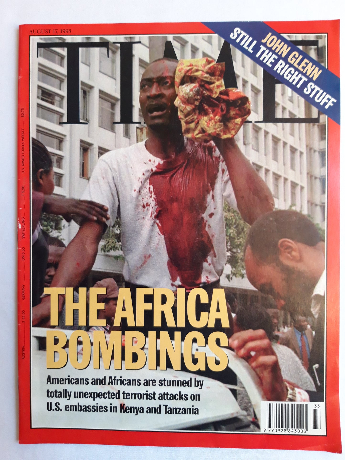 Time magazine The Africa Bombings Kenya Tanzania John Glenn 17.08.1998 17. August 1998