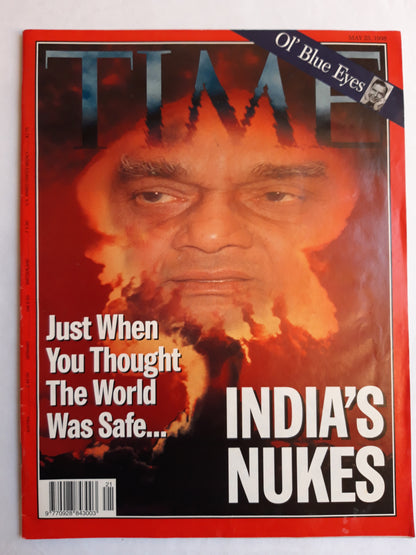 Time magazine The World Was Safe India`s Nukes Ol`Blue Eyes 25.05.1998 25. May Mai 1998