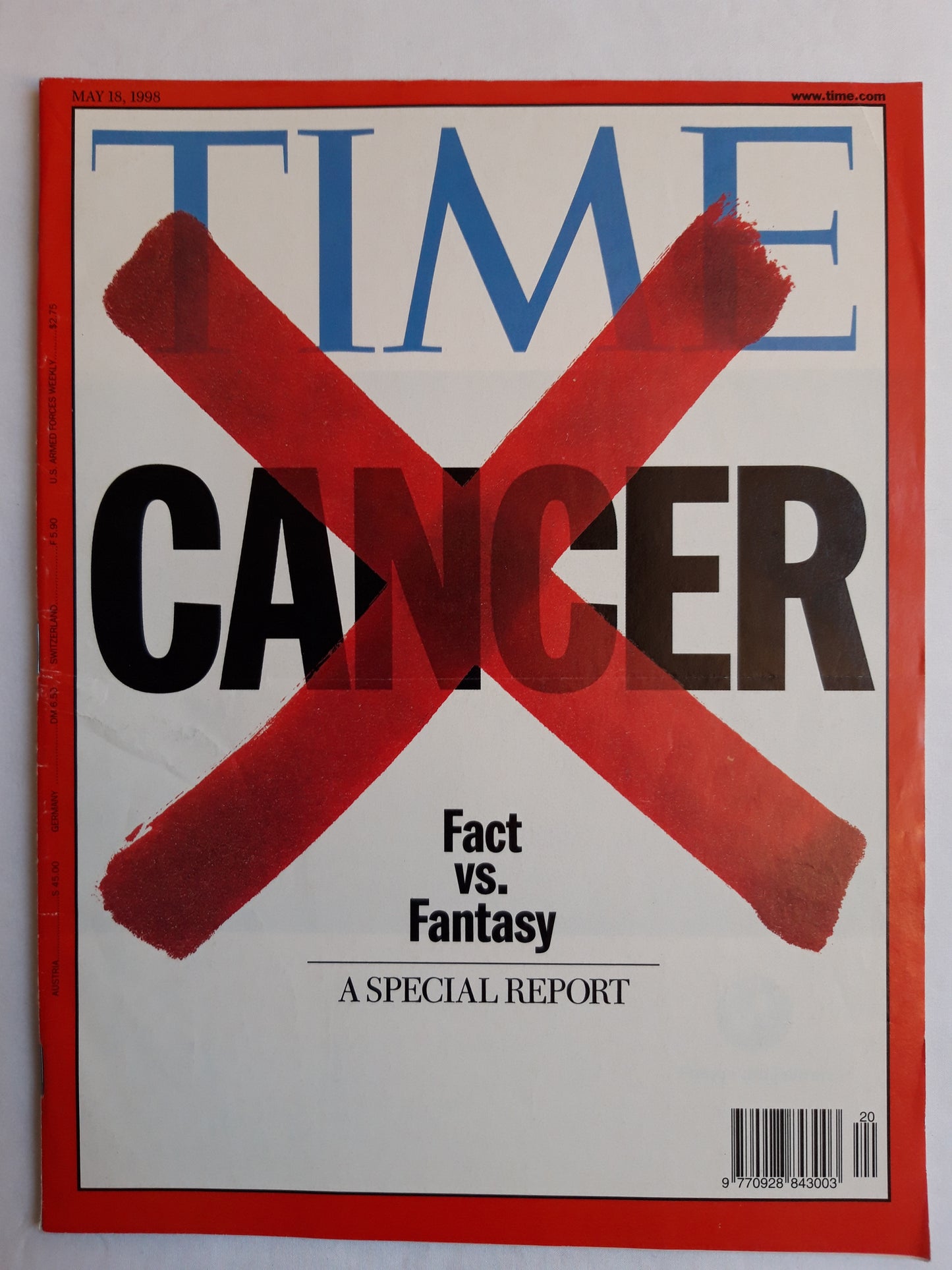 Time magazine Cancer Fact vs. Fantasy 18.05.1998 18. März March 1998