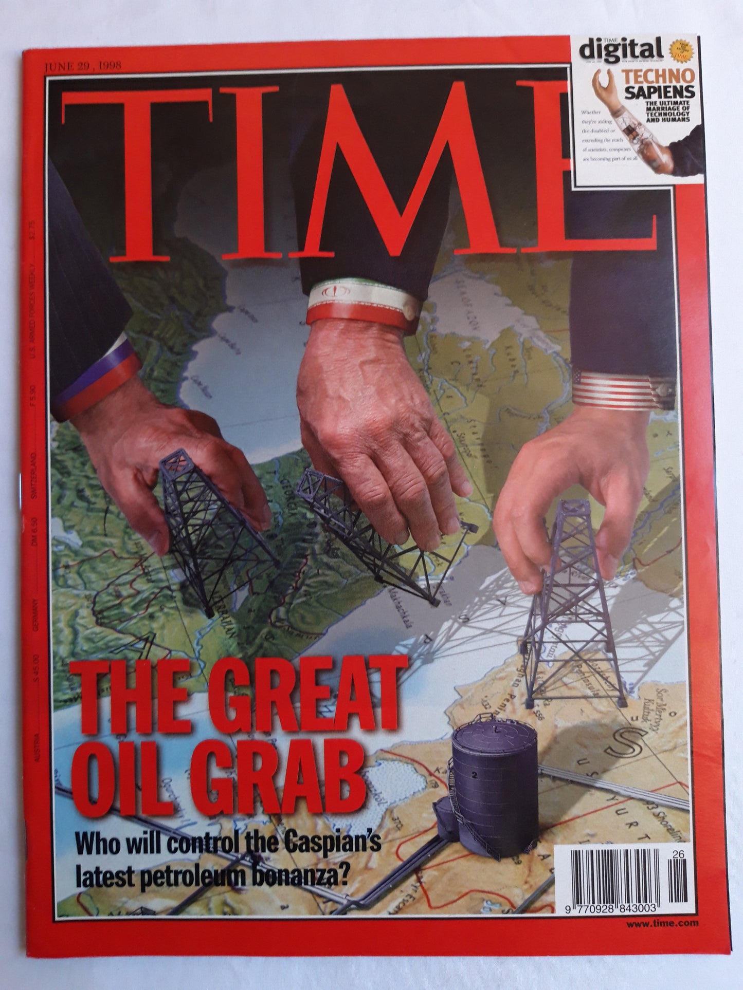 Time magazine The great oil grab Who will control the Gaspian`s latest petroleum bonanza? digital Techno sapiens 29.06.1998 29. Jui 1998