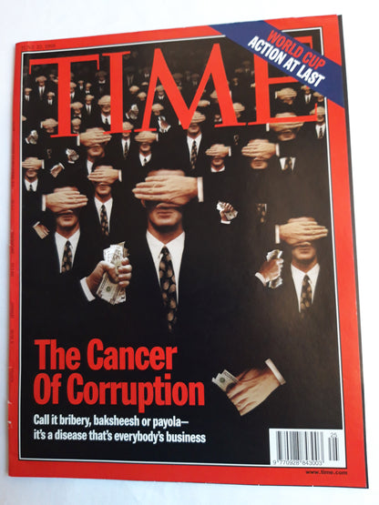 Time magazine The Cancer Of Corruption World cup Action at last 22.06.1998 22. Juni 1998
