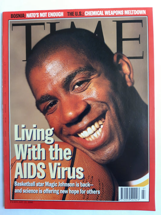 Time magazine Living with the AIDS Virus Basketball star Magic Johnson NATO`s not enough Chemical weapons meltdown 12.02.1996 12. 12th February 1996