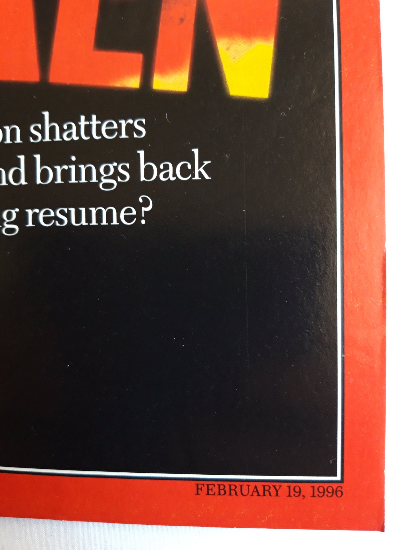 Time magazine Cease-fire Broken I.R.A. London 19.02.1996 19. 19th February 1996