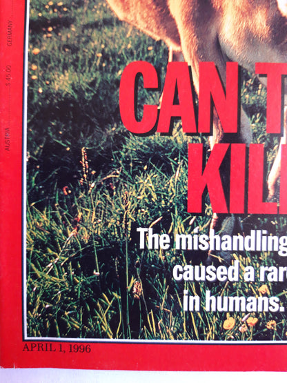 Time magazine Can this cow kill you? Can machines think? Sarajevo:one family`s ordeal 01.04.1996 01. 01st April 1996