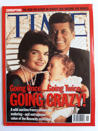 Time magazine Going Once...Going Twice... Going Crazy! Jacqueline Robert Kennedy mystique Corruption 06.05.1996 06. 06th May Mai 1996