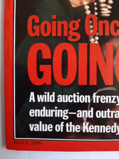 Time magazine Going Once...Going Twice... Going Crazy! Jacqueline Robert Kennedy mystique Corruption 06.05.1996 06. 06th May Mai 1996