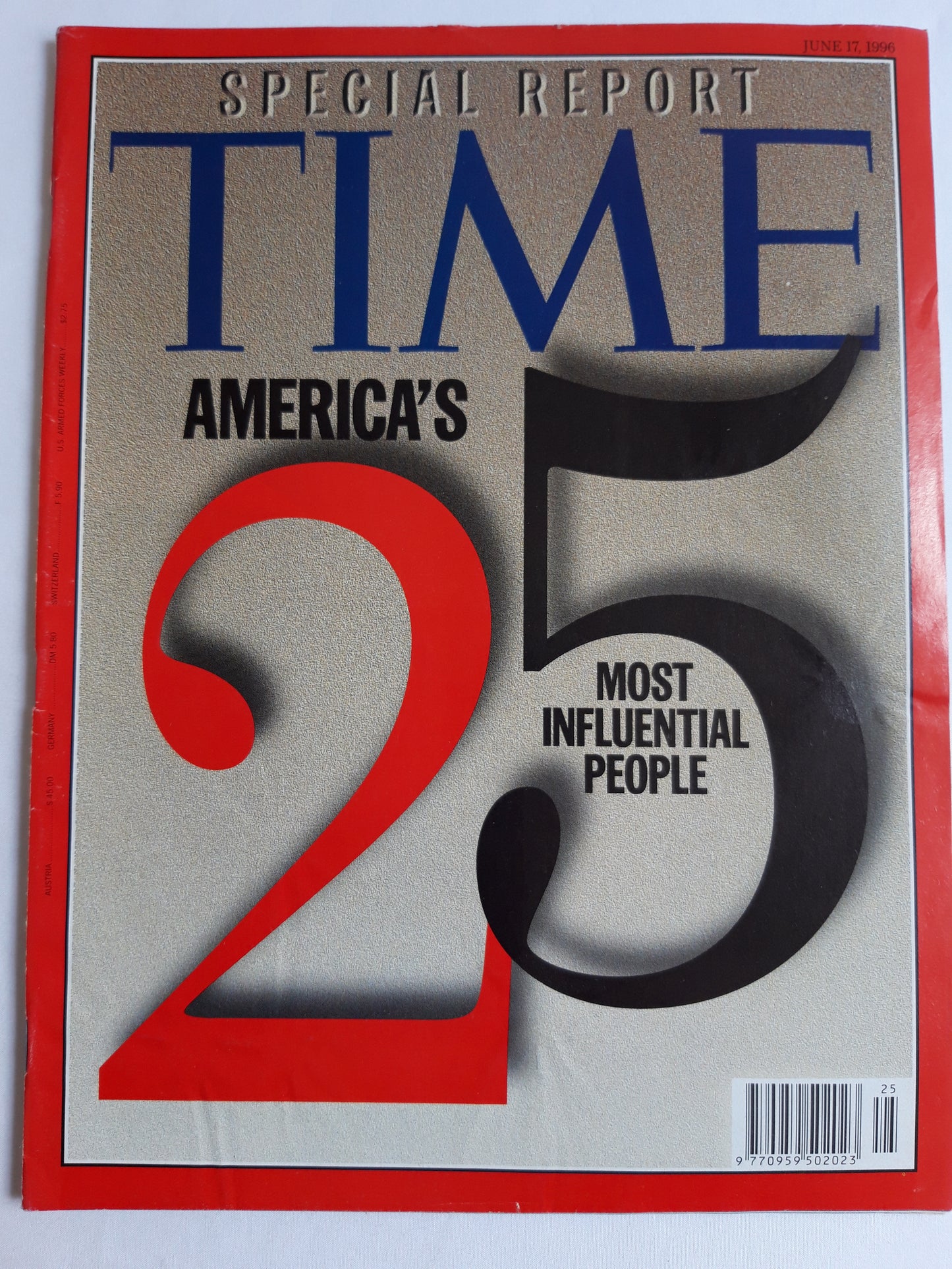Time magazine 25 America`s Most Influential people 17.06.1996 17. 17th June Juni 1996