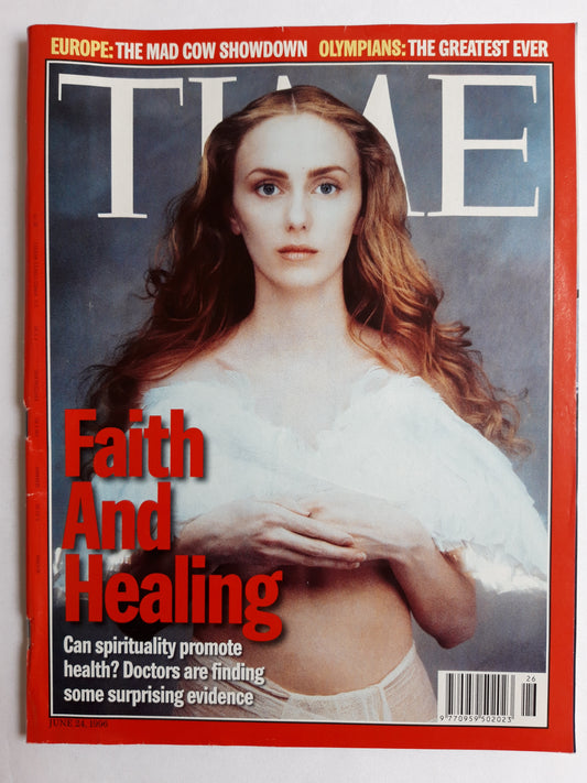 Time magazine Faith and healing Can spirituality promote health? evidence Europe: The mad cow showdown Olympians: the greatest ever 24.06.1996 24. 24th June Juni 1996