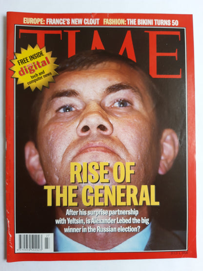 Time magazine Rise of the general Alexander Lebed Boris Yeltsin Russian election 01.07.1996 01st 01. July Juli 1996