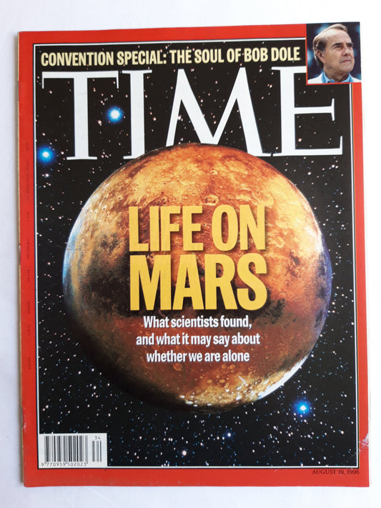 Time magazine Life on Mars Bob Dole 19.08.1996 08. 08th August 1996 space cosmos