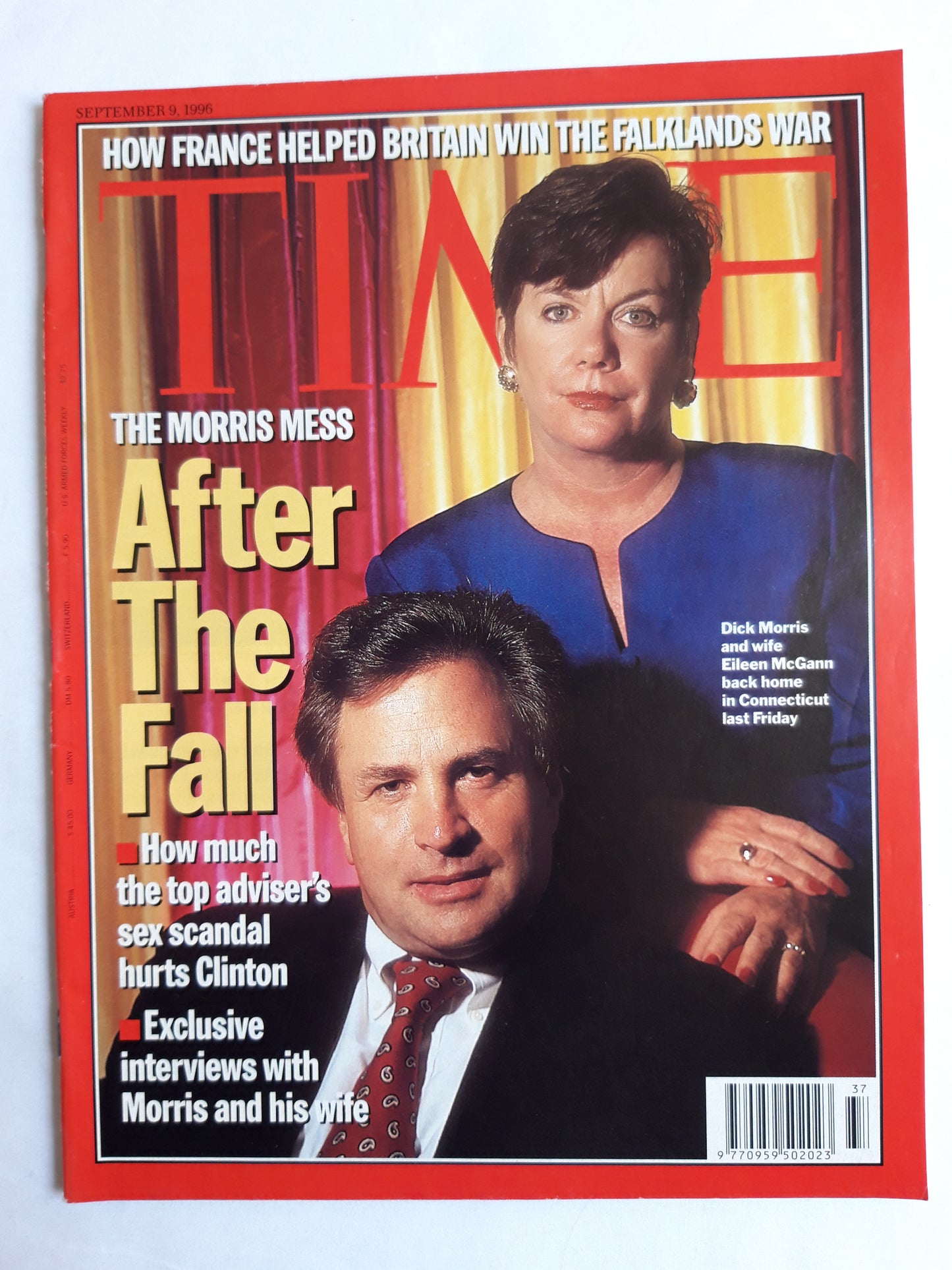 Time magazine The Morris Mess After the fall Dick Morris Eileen McGann Connecticut 09.09.1996 09. 09th September 1996