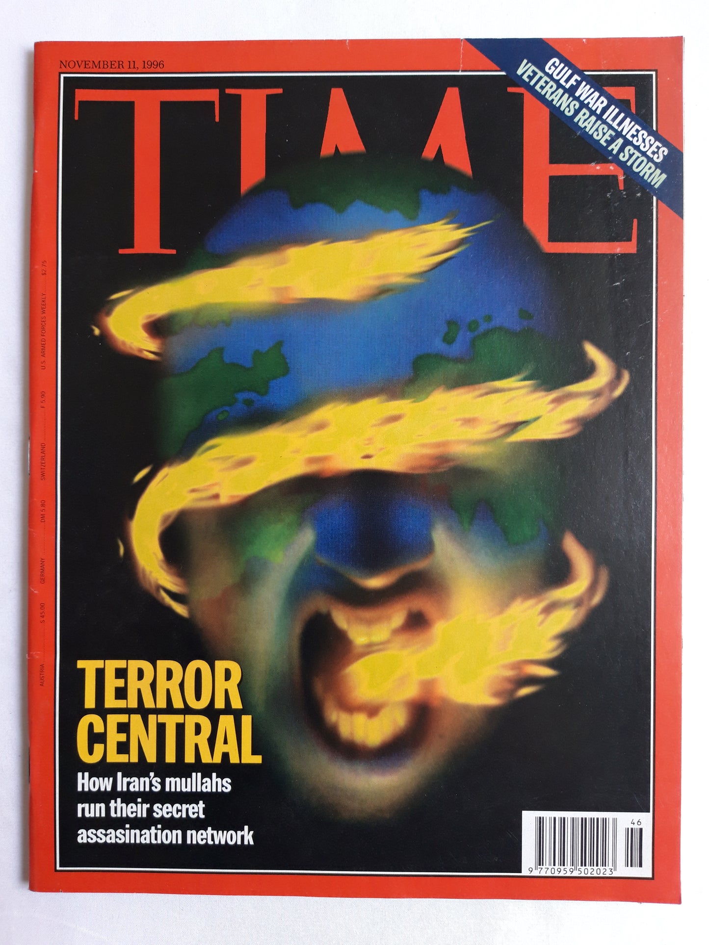 Time magazine Terror Central How Iran`s mullahs run their secret assasination network Gulf war illnesses 11.11.1996 11. 11th November 1996