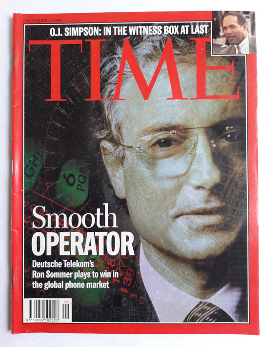 Time magazine Smooth Operator Deutsche Telekom`s Ron Sommer plays to win in the global phone market 02.12.1996 02. Dezember December 1996