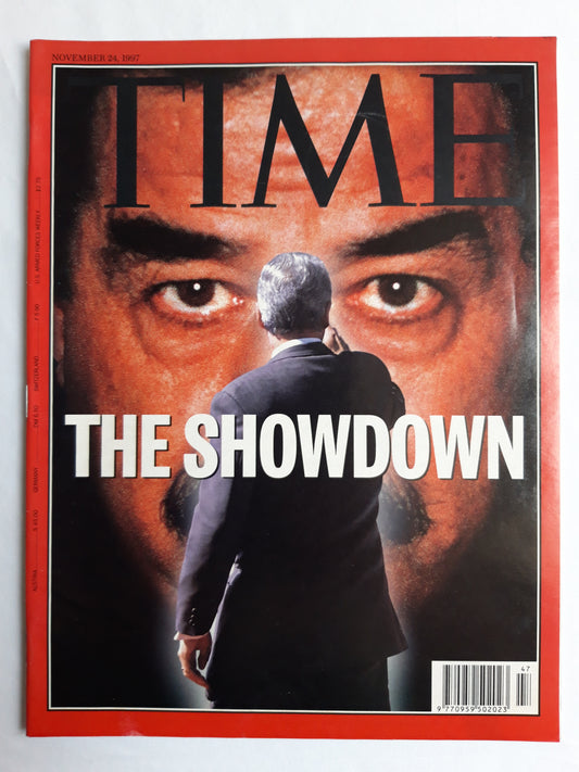 Time magazine The Showdown Saddam Hussein 24.11.1997 24th 24. November 1997
