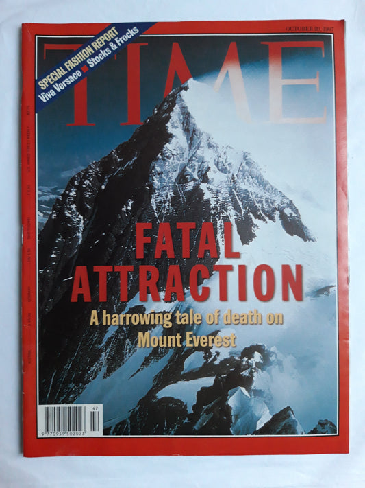 Time magazine Fatal Attraction A harrowing tale of death on Mount Everest Special Fashion report Viva Versace Stock&Frocks 20.10.1997 20th 20. October 1997