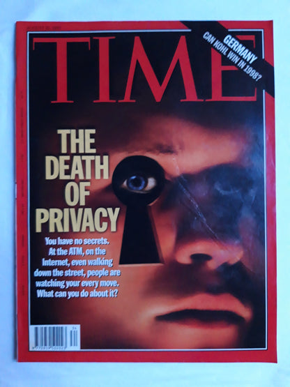 Time magazine The death of Privacy You have no secrets Germany Can Kohl win in 1998 25.08.1997 25th 25. August 1997