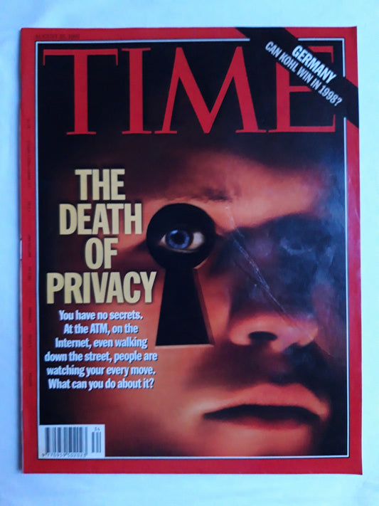 Time magazine The death of Privacy You have no secrets Germany Can Kohl win in 1998 25.08.1997 25th 25. August 1997