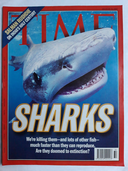 Time magazine Sharks Salman Rushdie on India`s half century 11.08.1997 11th 11. August 1997