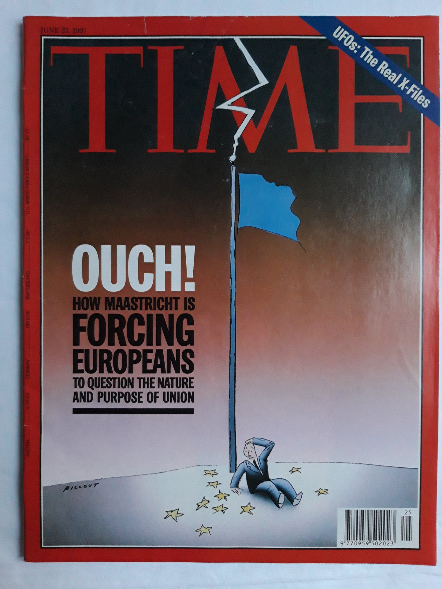 Time magazine Ouch! How maastricht is forcing Europeans to question th nature and purpose of union UFO. The Real X-Files 23.06.1997 23rd 23. Juni June 1997
