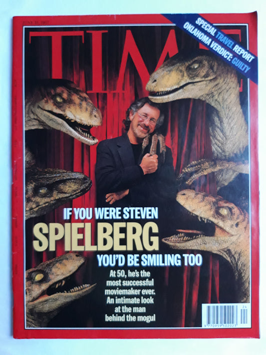 Time magazine If you were Steven Spielberg you`d be smiling too Most seccessful moviemaker ever Oklahoma verdict: guilty 16.06.1997 16th 16. June Juni 1997