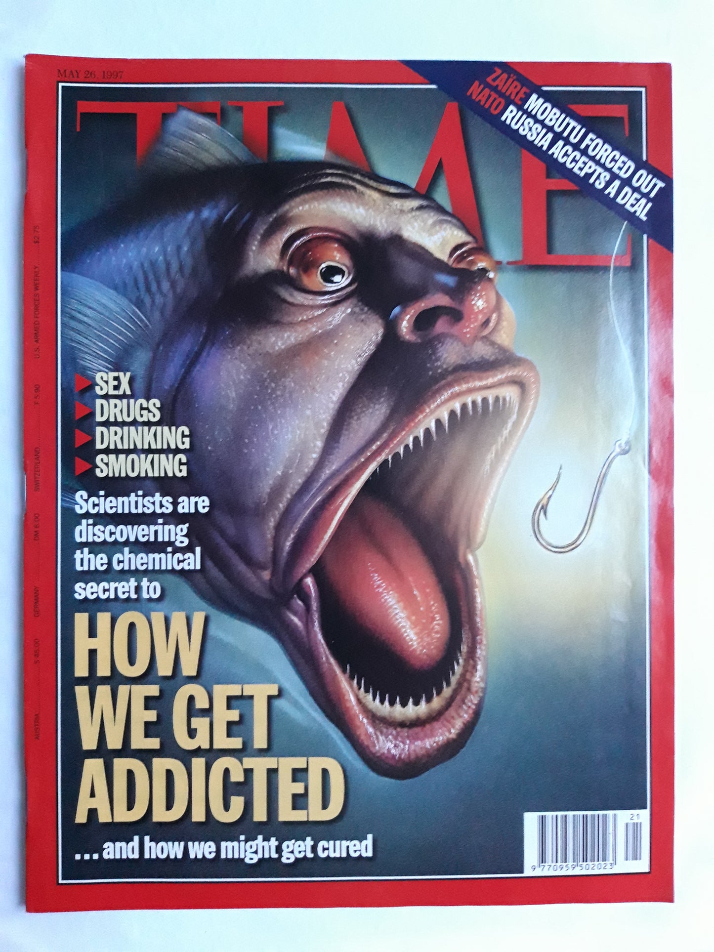Time magazine How we get addicted and how we might get cured Sex Drugs Drinking Smoking Zäire Mobutu forced out NATO Russia accepts a deal 26.05.1997 26th May Mai 1997