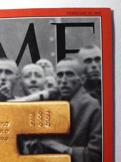 Time magazine Echoes of the holocaust The fight over Nazi gold reminds us why we must never forget Go-go global economy The Moguls Who Make It Happen 24.02.1997 24th 24. February Februar 1997
