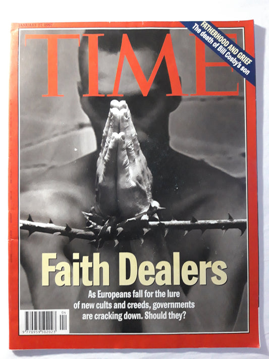 Time magazine Faith Dealers cults and creeds Fatherhood and grief The death of Bill Cosby`s son 27.01.1997 27th 27. January 1997