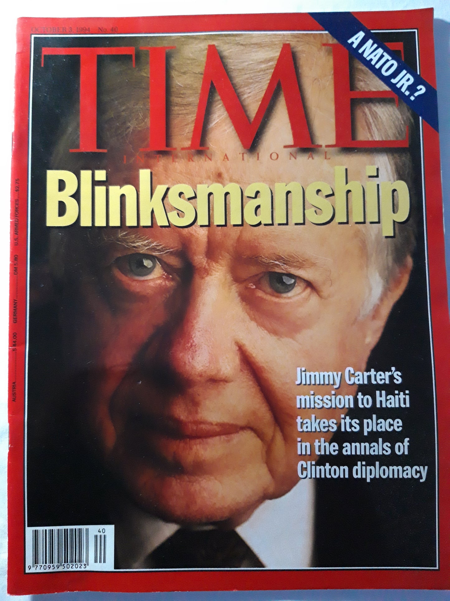 Time magazine Jimmy Carter`s mission to Haiti takes its place in the annals of Clinton diplomacy No. 40 03.10.1994 3rd October 03. Oktober 1994