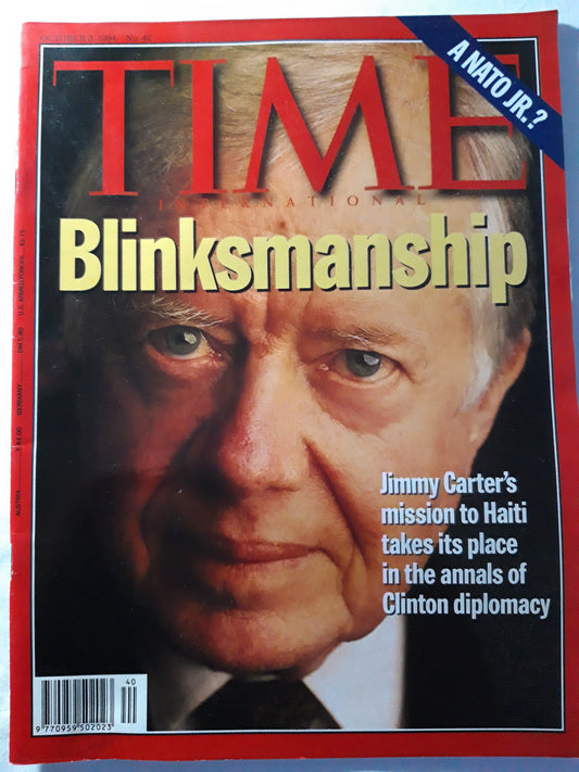 Time magazine Jimmy Carter`s mission to Haiti takes its place in the annals of Clinton diplomacy No. 40 03.10.1994 3rd October 03. Oktober 1994