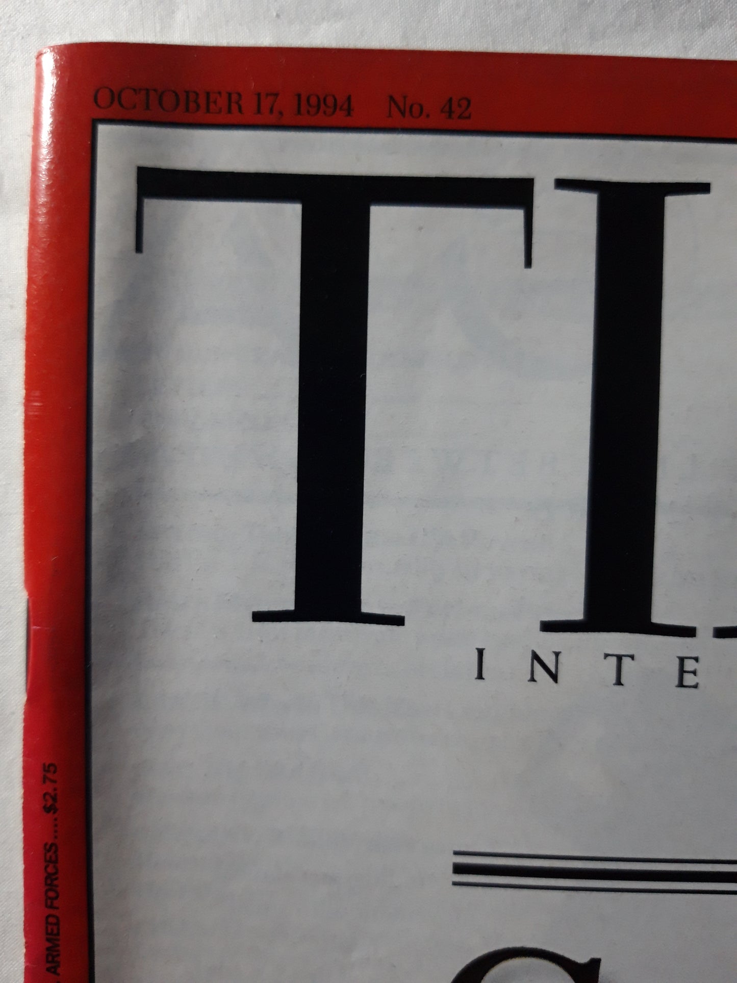 Time magazine Sex in America Suprising news from the most important survey since th Kinsey Report The CIA in Haiti Death by cult No. 42 17.10.1994 17th October Oktober 1994