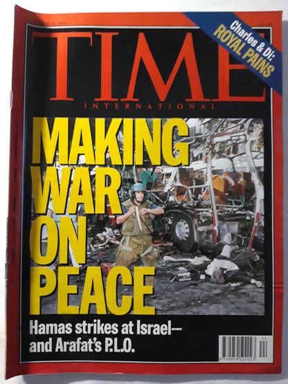 Time magazine Making war on peace Hamas strikes at Israel and Arafat´s P.L.O. Charles & Di Royal pains No. 44 31.10.1994 31st 31. Oktober October 1994