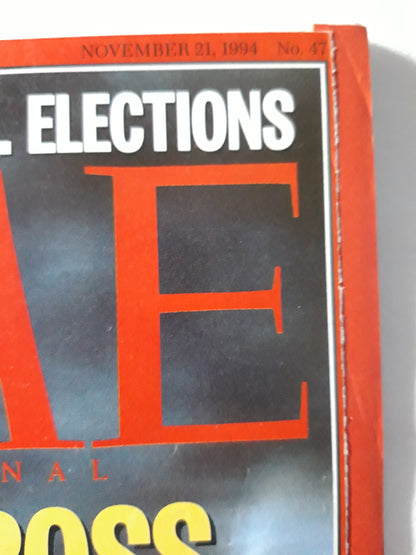 Time magazine Special report: the U.S. elections Storm across America Angry voters batter Washington with a historic Republican sweep. The consequences will be felt around the world 21.11.1994 21st 21 November 1994