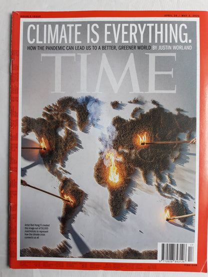 Time magazine Climate is everything How the pandemic can lead us to a better, greener world Artist Red Hong Yi Climate crisis 26.04./03.05.2021 26th April/3rd May 2021