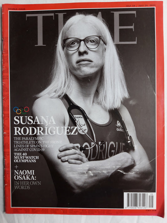 Time magazine Susana Rodriguez The paralympic triathlete on the front Lines of Spain`s fight agains Covid-19 The 40 must-watch olympians Naomi Osaka 19./26.07.2021 19th 26th July 19./26. Juli 2021