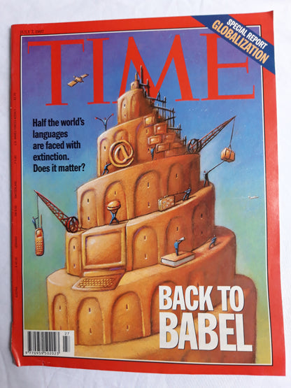 Time magazine Half the world`s languages are faced with extinction. Does it matter? Back to Babel Special report Globalization 07.07.1997 07th July 07. Juli 1997