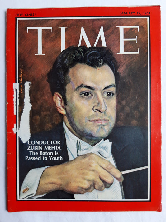 Time magazine Conductor Zubin Mehta The Baton Is Passed to Youth 19.01.1968 19. January 1968 Boris Chalapin