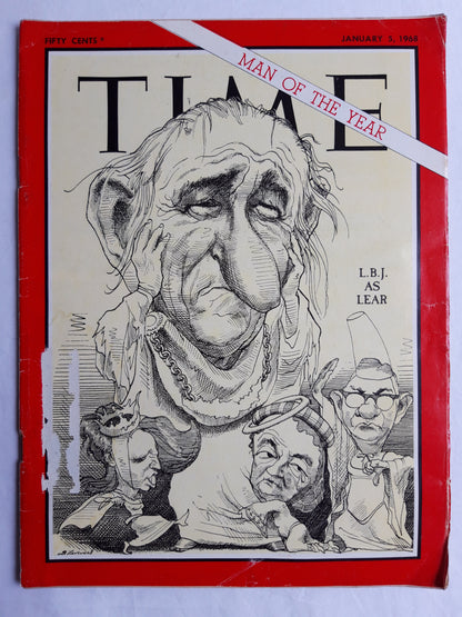 Time magazine Man of the year L.B.J. as Lear 05.01.1968 05th 05. January 1968