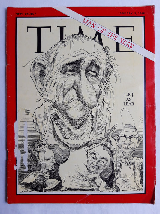 Time magazine Man of the year L.B.J. as Lear 05.01.1968 05th 05. January 1968