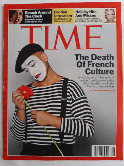 Time magazine The death of French Culture Barack Obama Tim McGirk Nicole Kidman 03.12.2007 03rd 03. Dezember December 2007