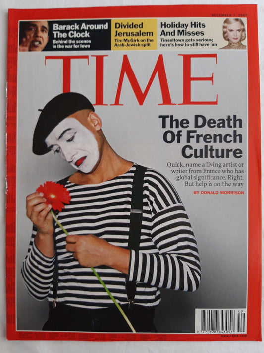 Time magazine The death of French Culture Barack Obama Tim McGirk Nicole Kidman 03.12.2007 03rd 03. Dezember December 2007