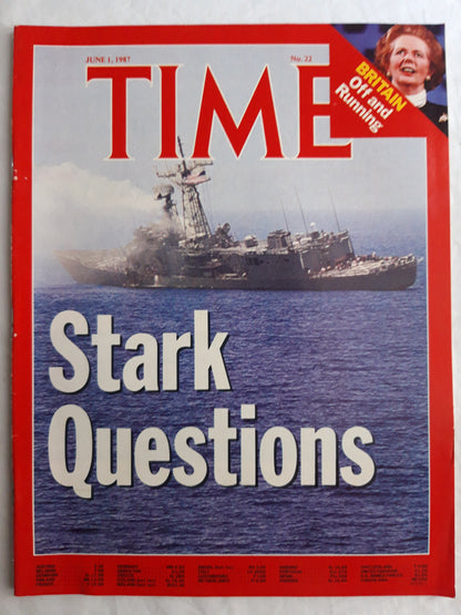 Time magazine Stark Questions Britain Off and Running Margaret Hilda Thatcher 01.06.1987 01st 01. Juni 1987 No. 22