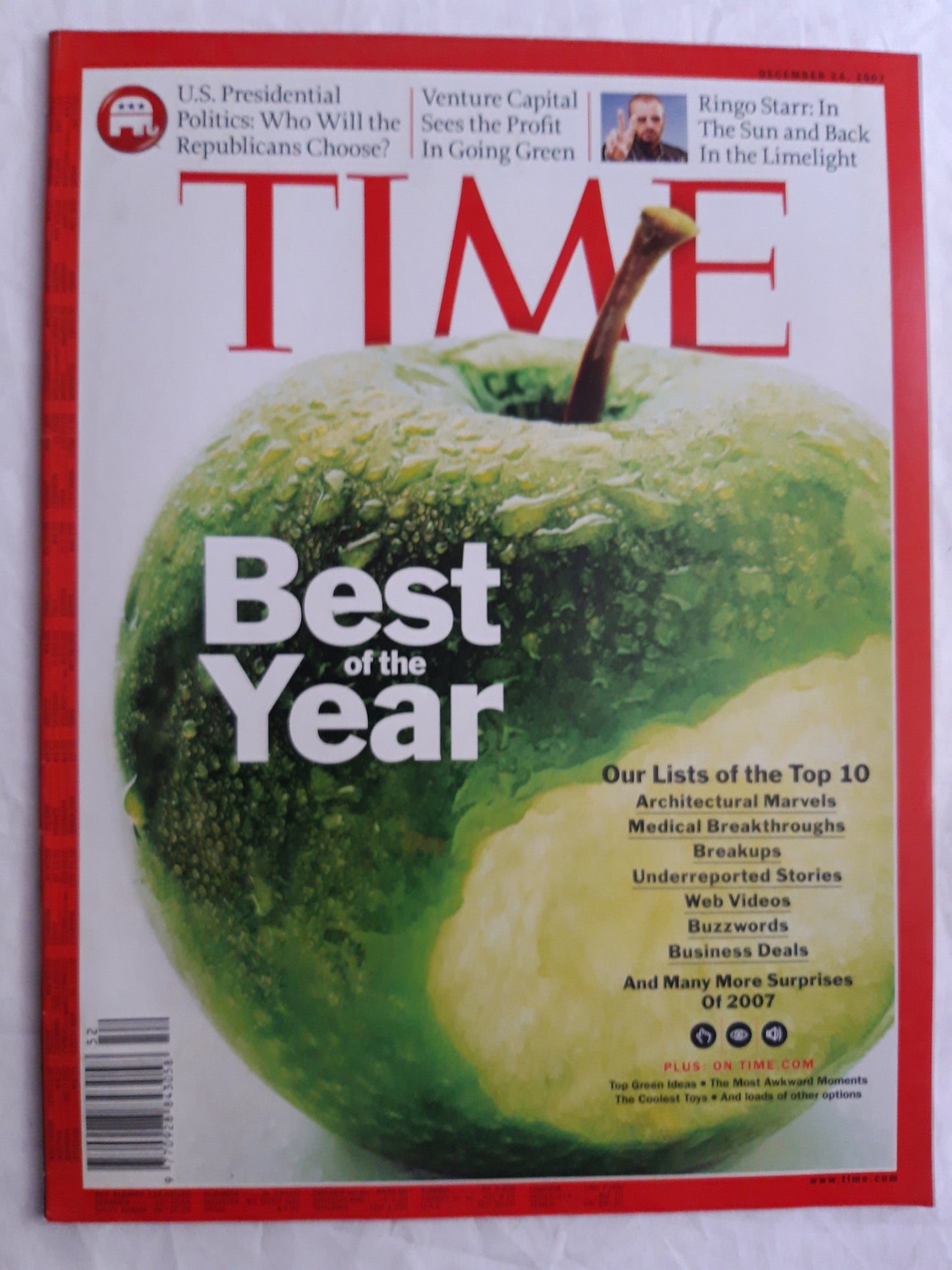 Time magazine Best of Year 2007 Ringo Star Republicans Top Green Ideas 24.12.2007 24th 24. December Dezember 2007