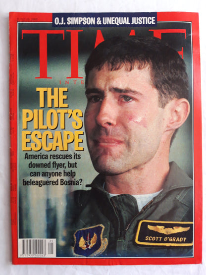Time magazine The Pilot`s Escape  Bosnia Scott O´Grady O.J.Simpson &Unequal Justice 19.06.1995 Juni 1995