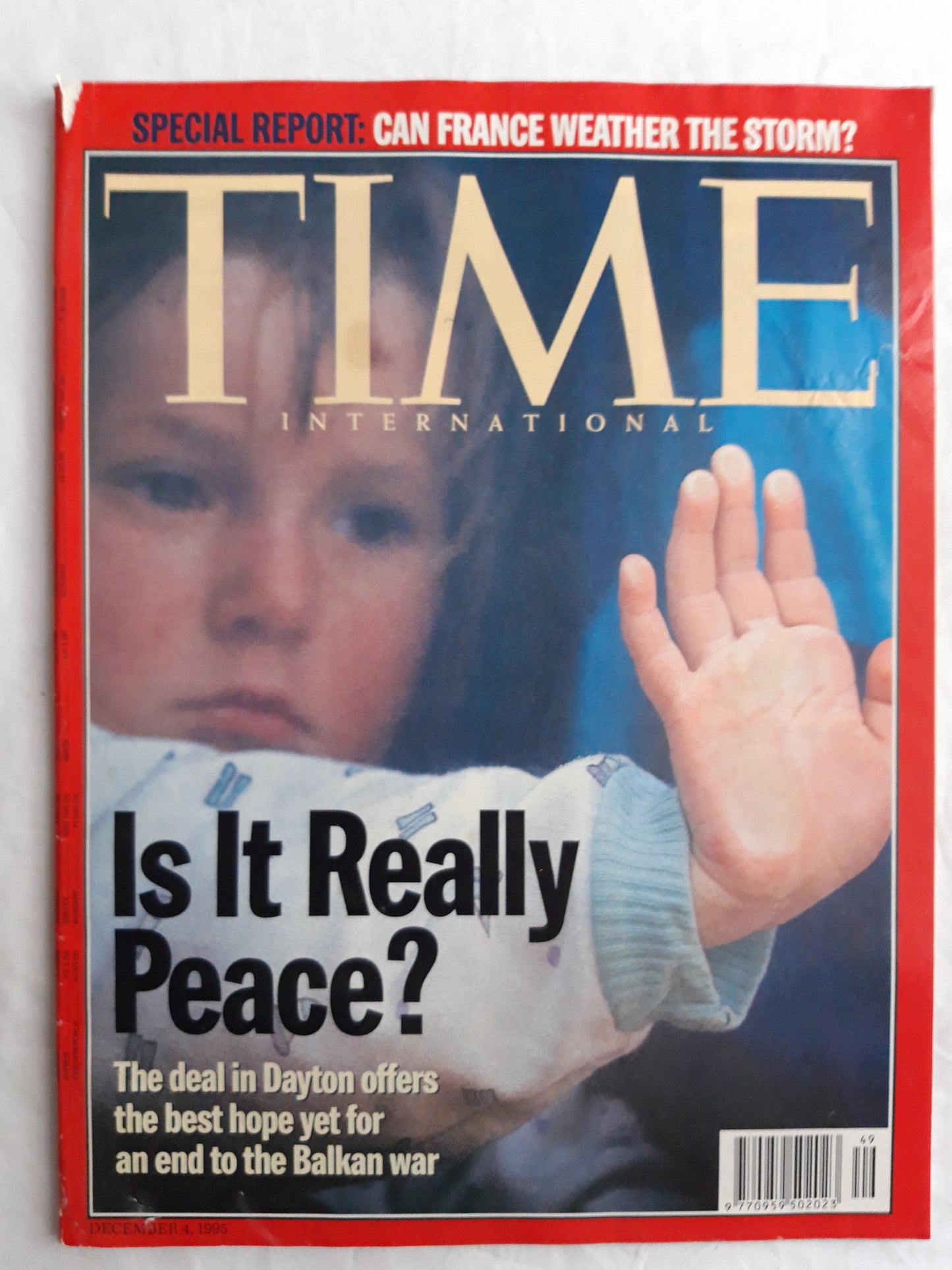 Time magazine Is It Really Peace? Dayton Balkan war Can France Weather the Storm? 04.12.1995 4th December 4. Dezember 1995