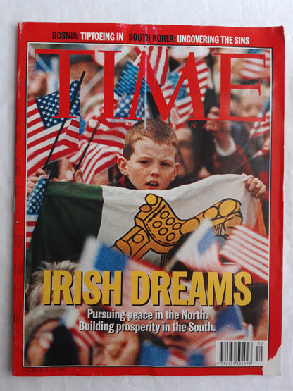 Time magazine Irish Dreams Pursuing peace in the North Bosnia Tiptoeing in South Korea Uncovering the Sins 11.12.1995 Dezember 1995