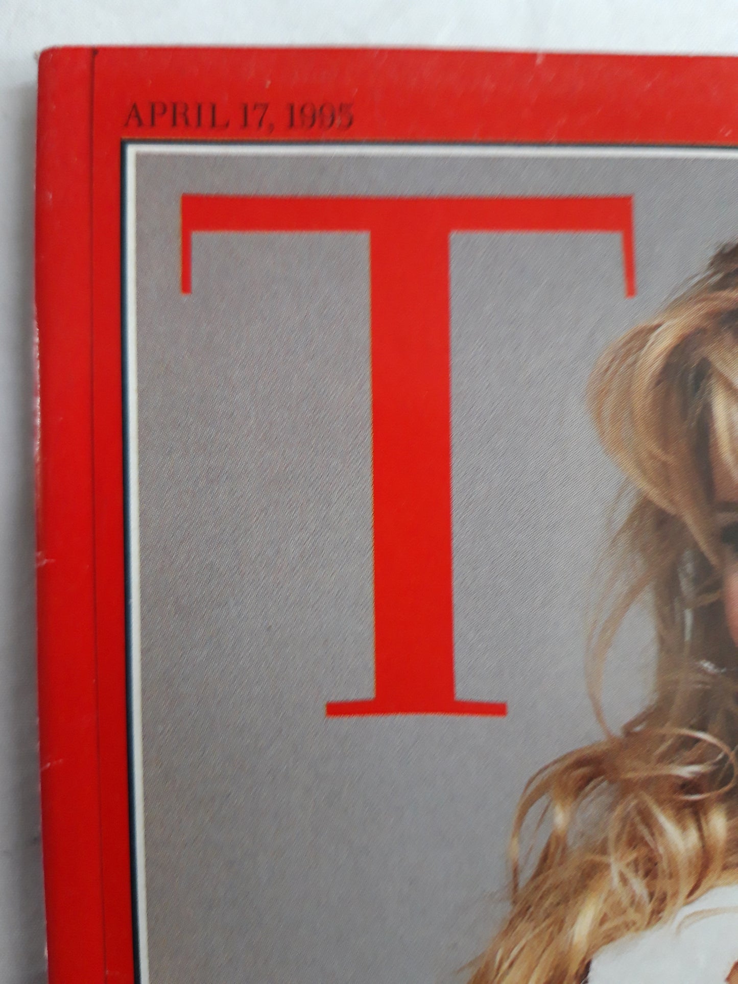 Time magazine Simply Beautiful Fashion returns to the classic Supermodel Claudia Schiffer World-Weary Uncle Sam 17.04.1995 April 1995