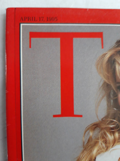 Time magazine Simply Beautiful Fashion returns to the classic Supermodel Claudia Schiffer World-Weary Uncle Sam 17.04.1995 April 1995