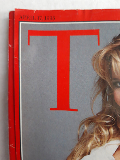 Time magazine Simply Beautiful Fashion returns to the classic Supermodel Claudia Schiffer World-Weary Uncle Sam 17.04.1995 April 1995