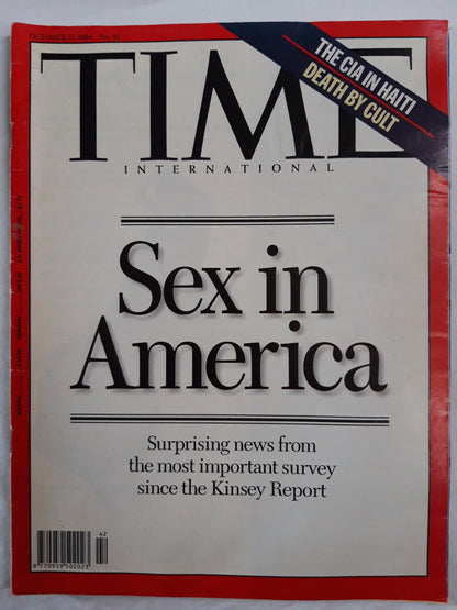 Time magazine Sex in America Suprising news from the most important survey since th Kinsey Report The CIA in Haiti Death by cult No. 42 17.10.1994 17th October Oktober 1994